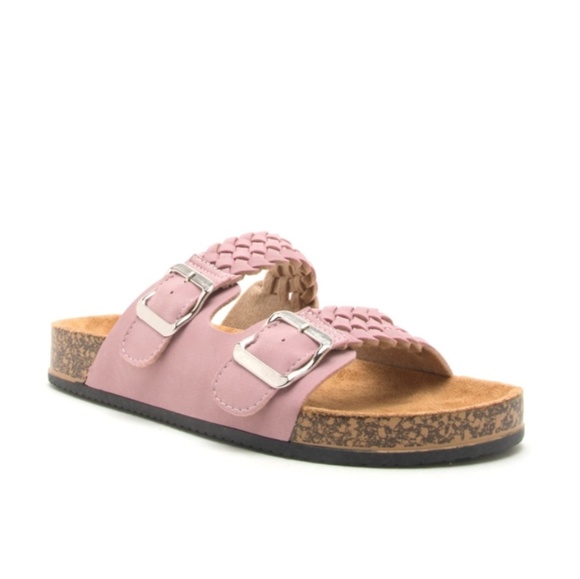 Desert Rose Faux Suede Braided Slides - Picture 2 of 6